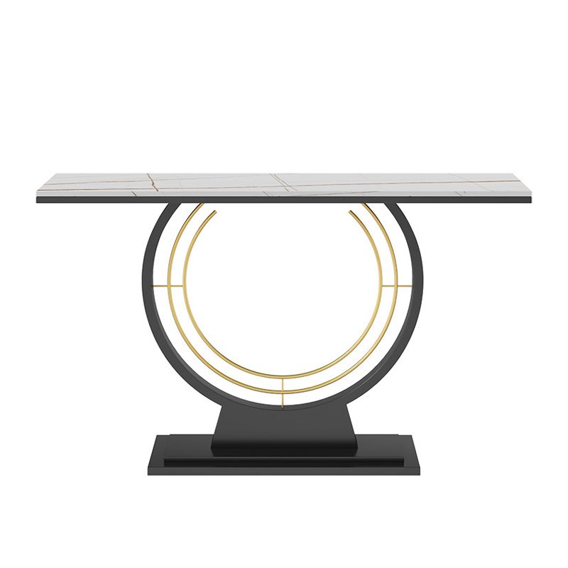 Stone Rectangle Console Table 1-shelf 31.5" Tall End Table for Hall