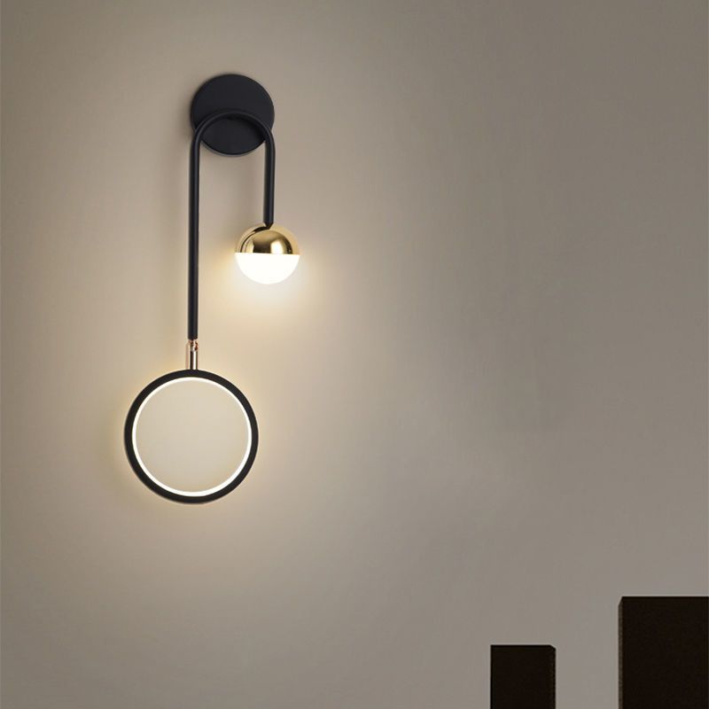 Modern Style Round Wall Mounted Lamps Metal Multi Lights Wall Sconces