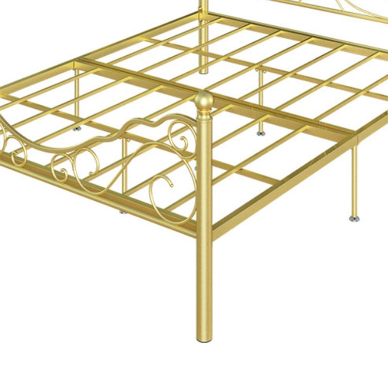 Glam Open-Frame Bed with Iron Headboard and Footboard 49.21" High
