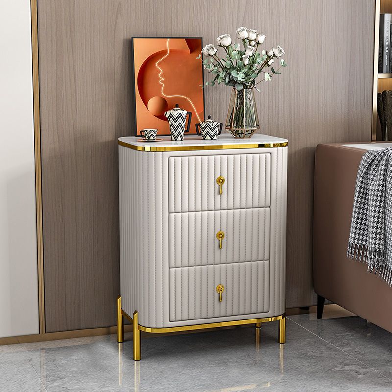 Classic Glam Vertical Lingerie Chest Stone Storage Chest with Drawers for Bedroom