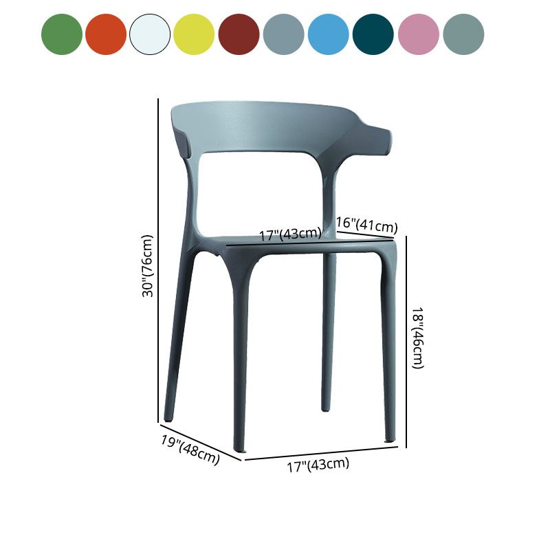 Silla de comedor de plástico escandinavo, sillón de cocina, silla con respaldo abierto