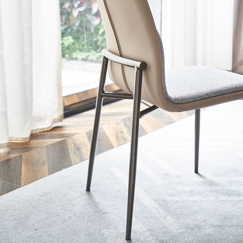 Contemporary Kitchen Dining Side Chair Upholstered Dining Chair with Metal Legs