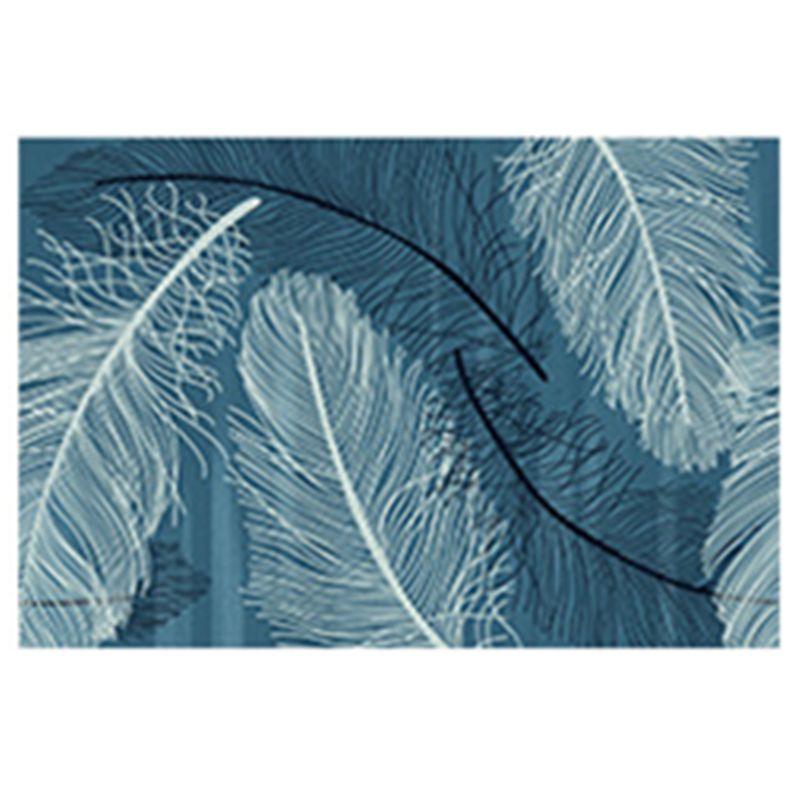 Trendy Feather Pattern Area Rug Modern Simple Carpet Polyester Friendly Washable Rug for Living Room
