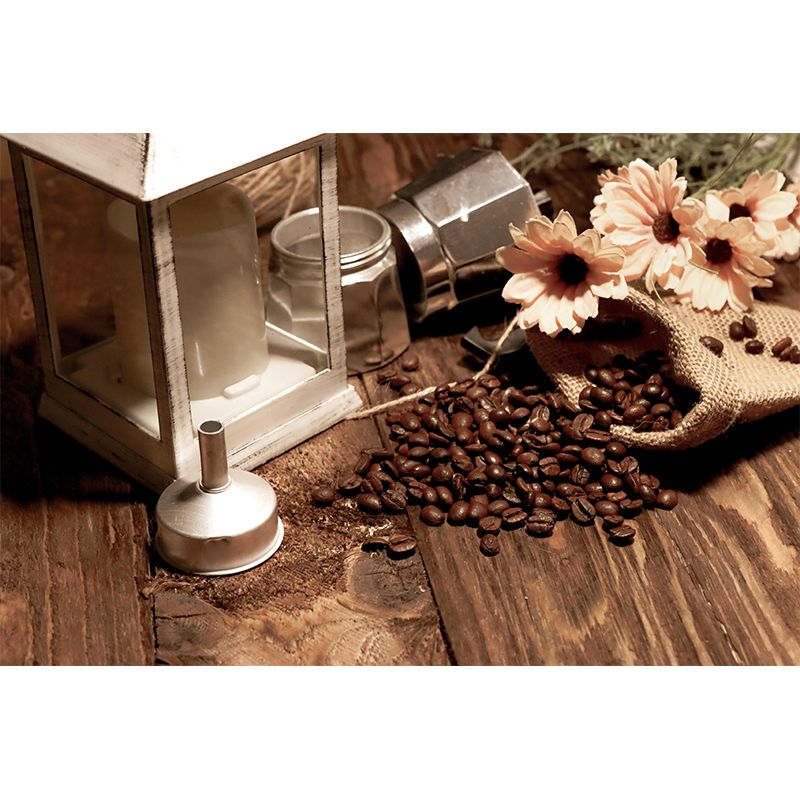 Coffee Beans Mural Eco-friendly Wallpaper Commercial Use Coffee Shop Decoration