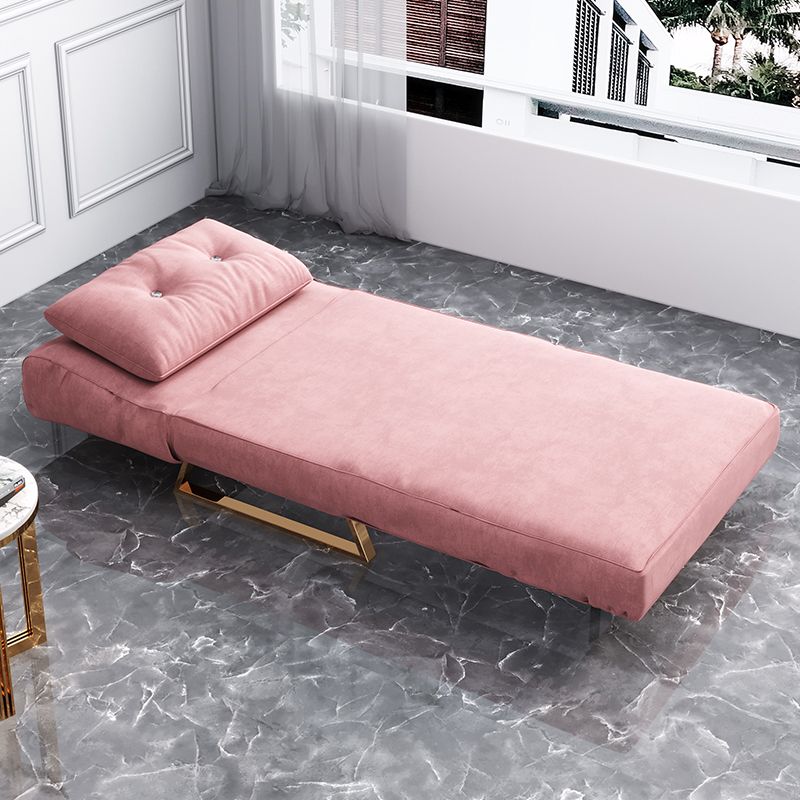 Glam Velvet Sleeper Sofa 31.49" Wide Pink Sofa Bed with Pillow Back
