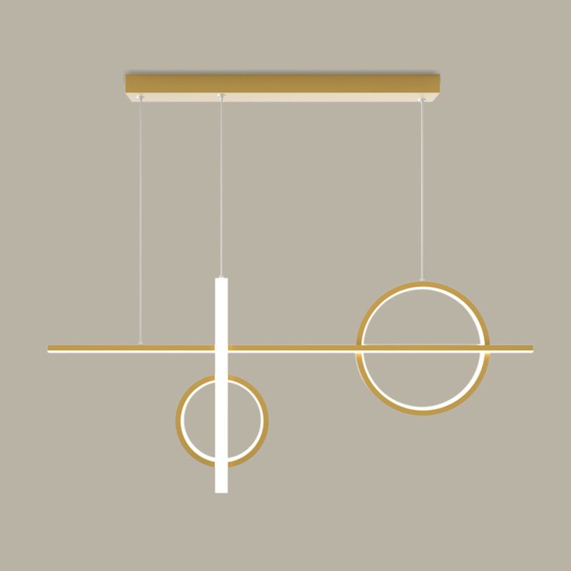 23.5"/31.5" W Acrylic Bike Pendant Lighting Nordic LED Island Lamp Fixture with Rectangle Canopy in Black/Gold