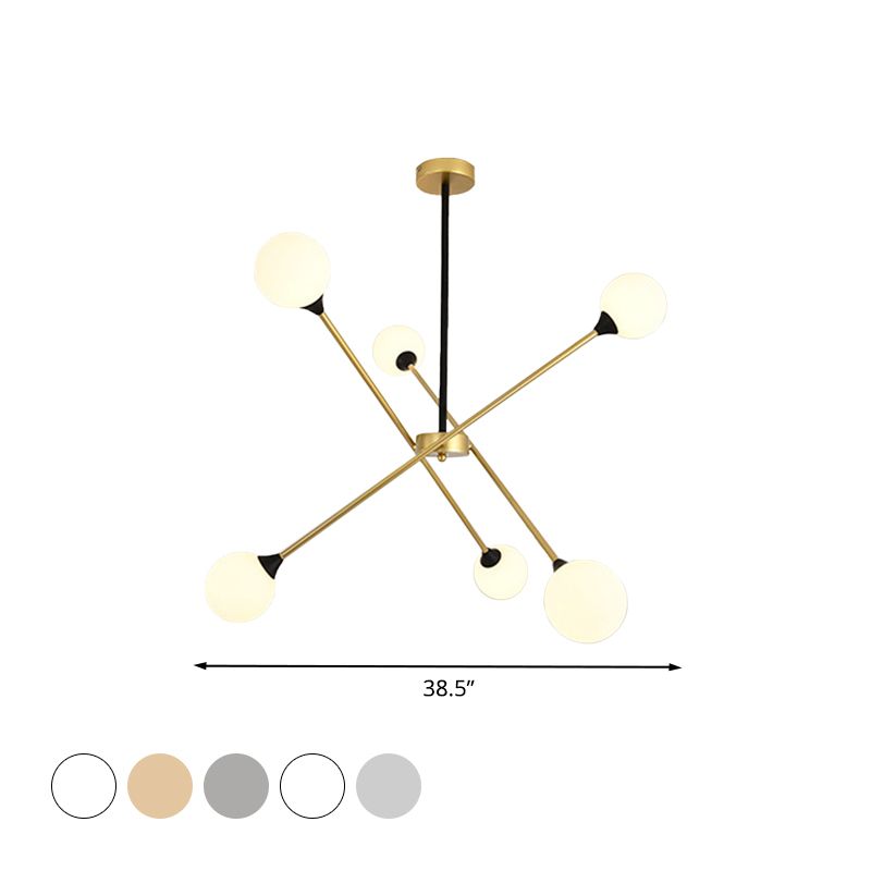 Forma scintilla luce appesa alla luce del lampadario in metallo in metallo con sfumatura di sfera per il ristorante