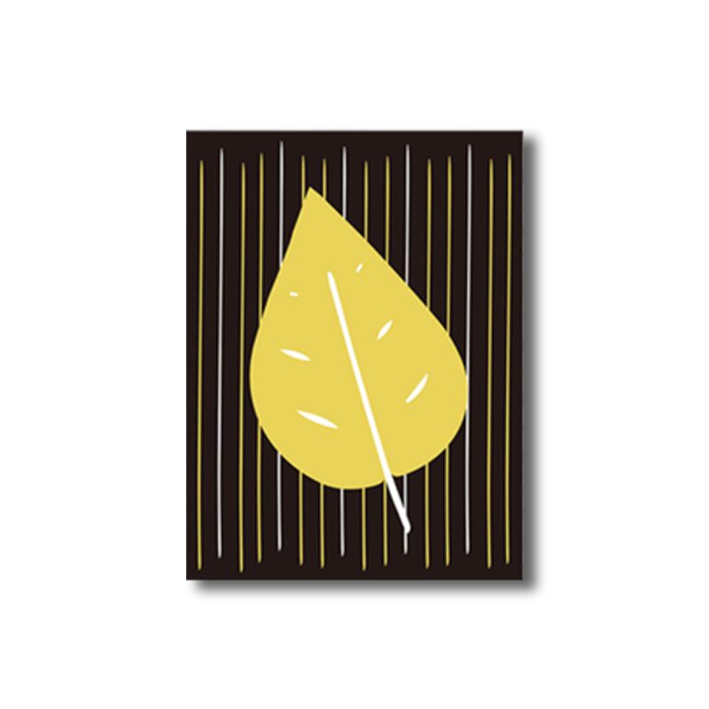 Dark Color Kids Style Painting Botanical Print Wrapped Canvas for Girls Bedroom