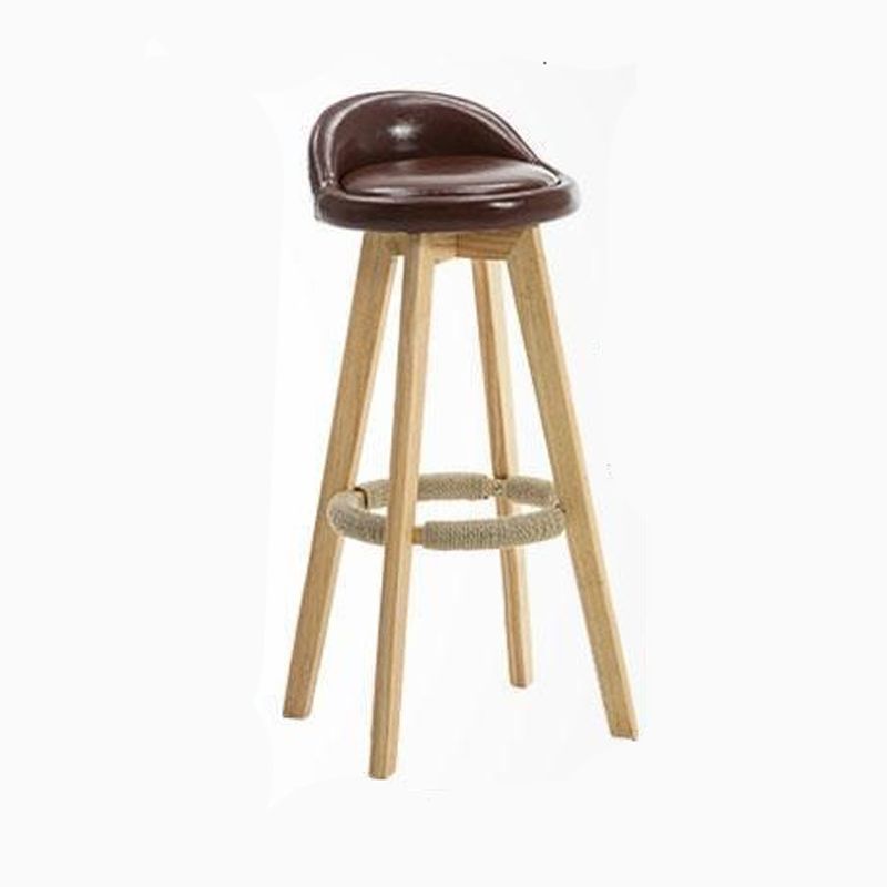 Contemporary Style Low Back Bar-stool Wooden Bar Stool for Restaurant