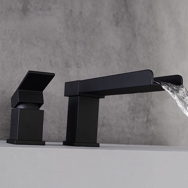 Modern Full Copper Deck Mounted Bath Faucet Trim Fixed Split Faucet Set