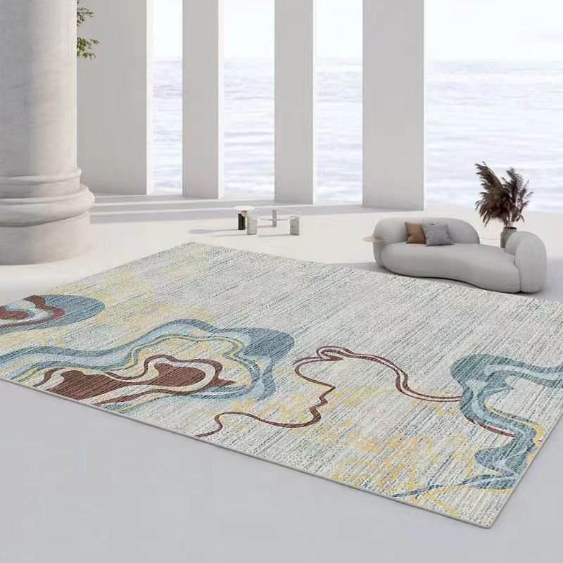 Brown Graphic Rug Polyester Casual Rug Non-Slip Backing Rug for Drawing Room