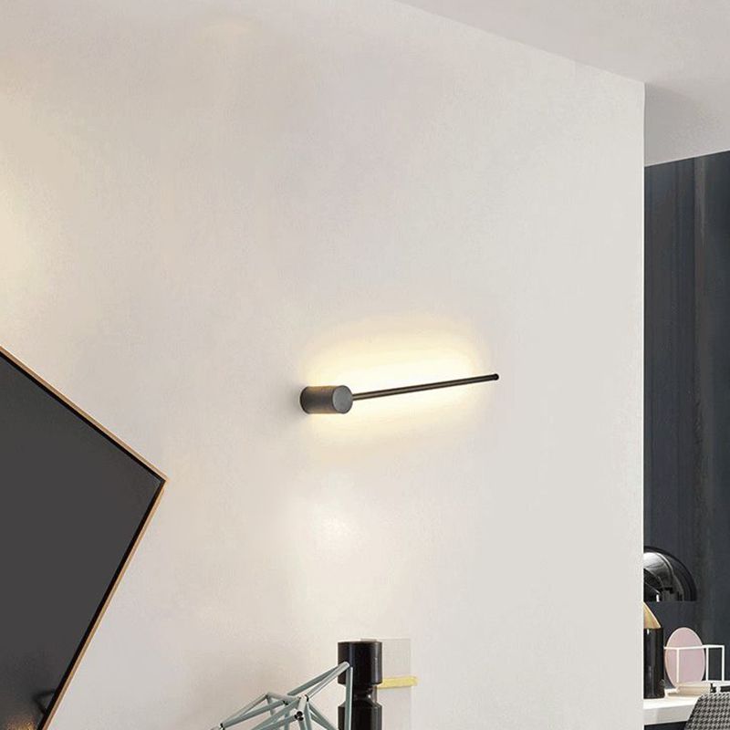 Luz de pared de dormitorio negro de aluminio de estilo simple moderno