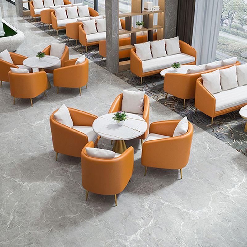 Glam Sintered Stone Dining Table Metal Dinette Table for Home Use