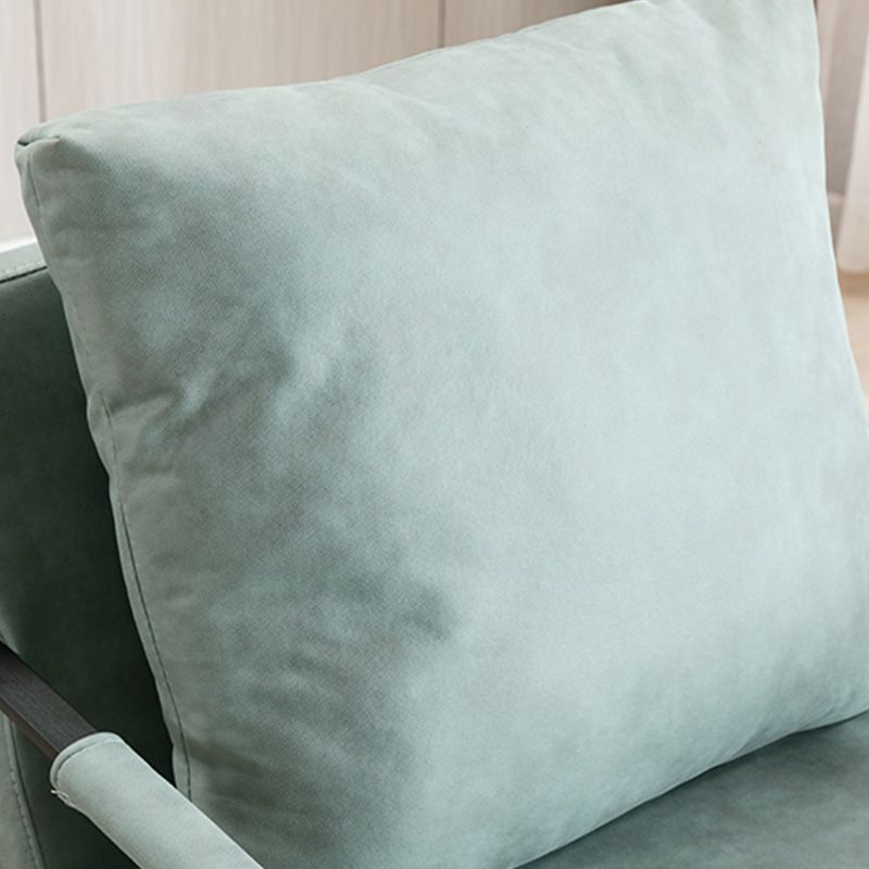 Square Arms 27" W Sled Based Faux Leather Arm Chair with Pillow Back