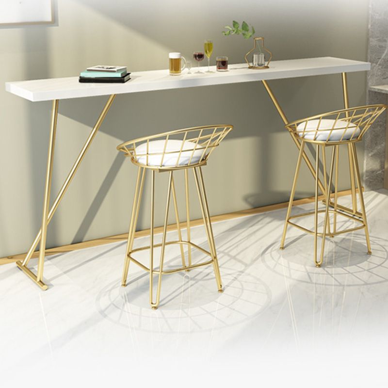 Glam Bar-height Table with Gold Base 41.3-inch Height Table Top Bar Table