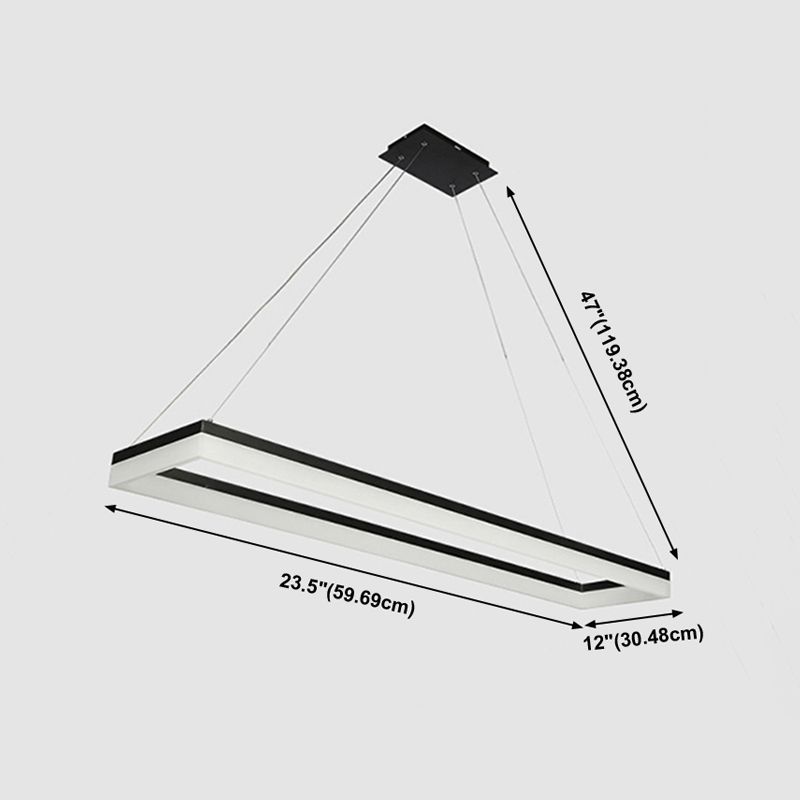 Nordic Modern Hanging Light Office LED Einfache Rechteck -Anhängerleuchte