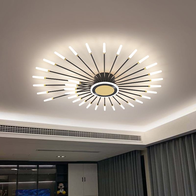 Plafonnier encastré Spoutnik en or noir, nouveau plafonnier moderne en acrylique pour le salon