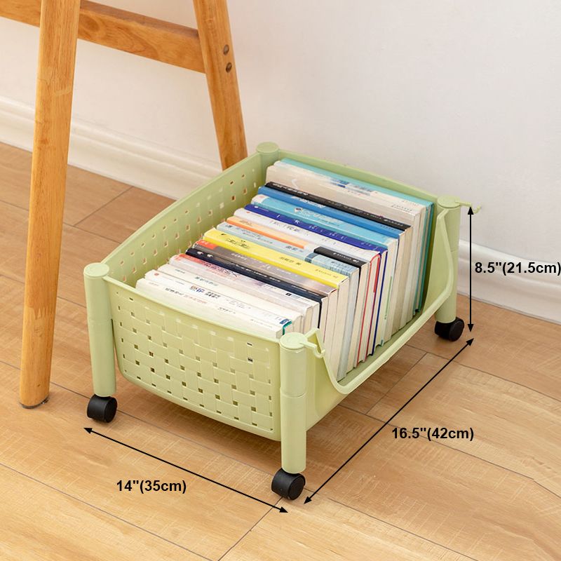 14" Wide Bookshelf Contemporary Style Bookcase with Casters for Home Office