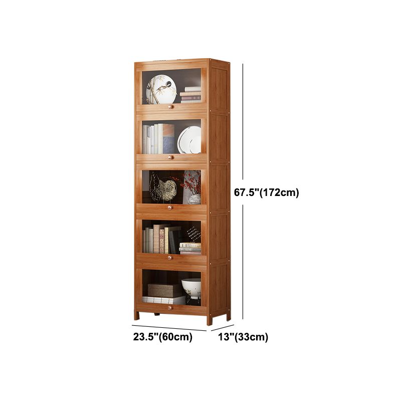 Bookcase standard moderni marrone libreria in legno fabbricato con porta per la casa