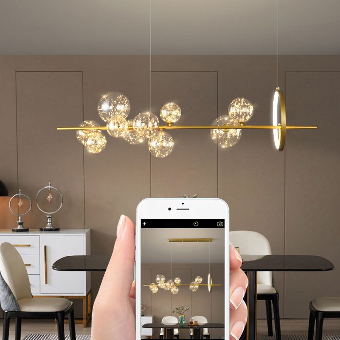 Lámpara de led círculo de estilo nórdico de estrella de vidrio transparente