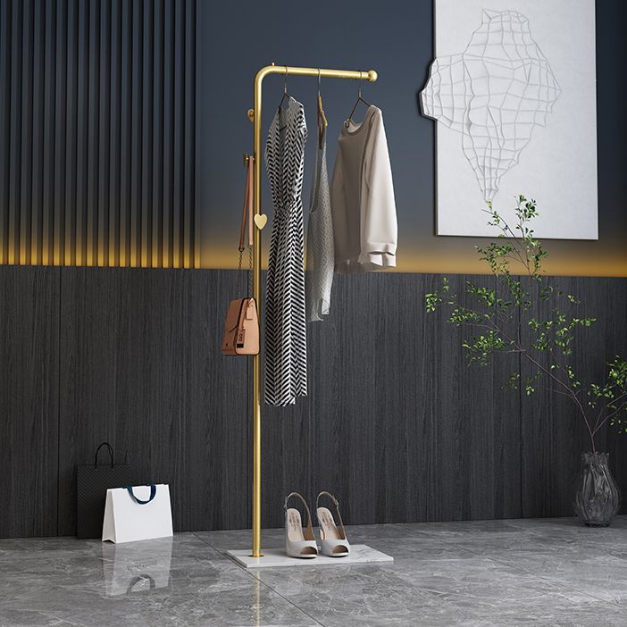 Contemporary Coat Rack Metal Framed with 3 Hooks Entry Hall Tree