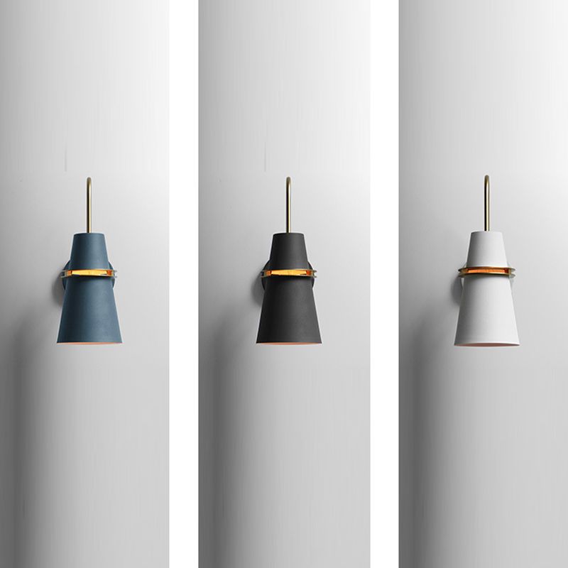 Modern Style Tapered Shape Wall Sconce Metal 1 Light Sconces for Bedroom