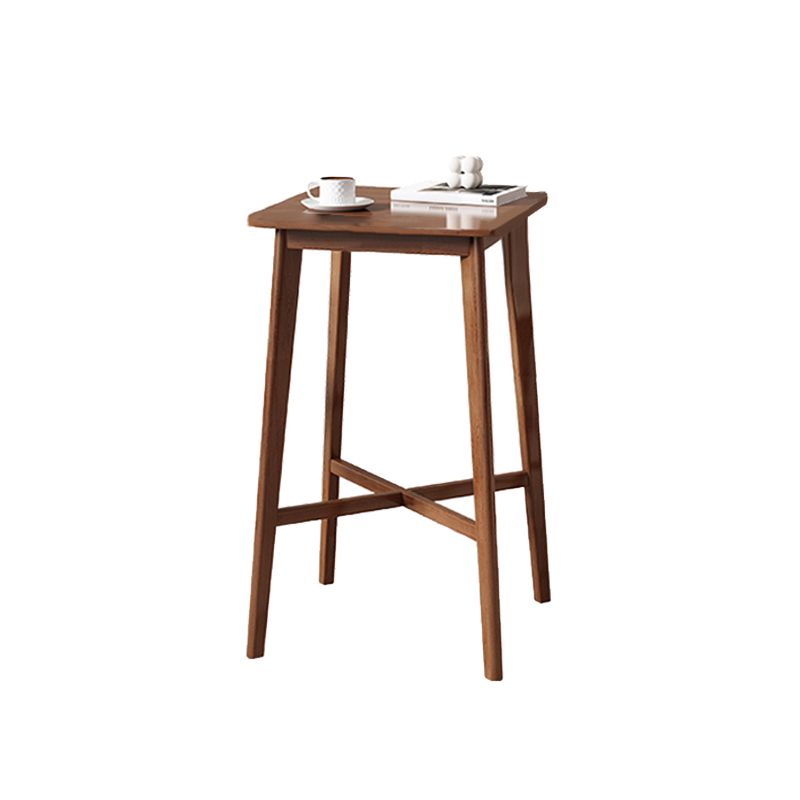 23.6"x23.6"x41.3" Rubberwood Solid Wood Bar Table for Kitchen Dining Room