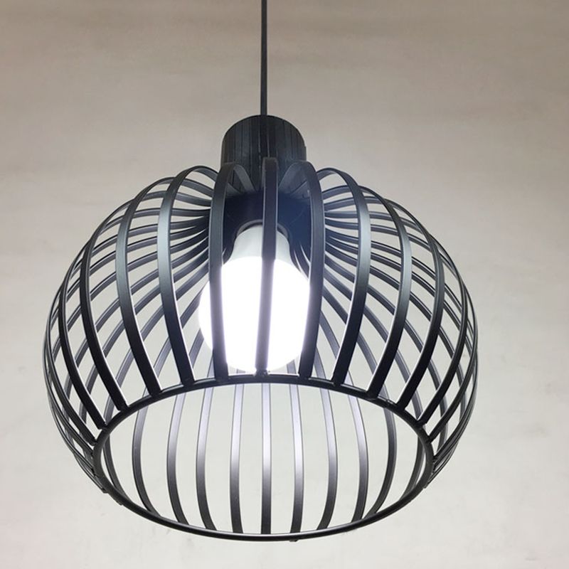Loft Style Spherical Pendant Light Fixture 1 Bulb Metal Ceiling Suspension Lamp