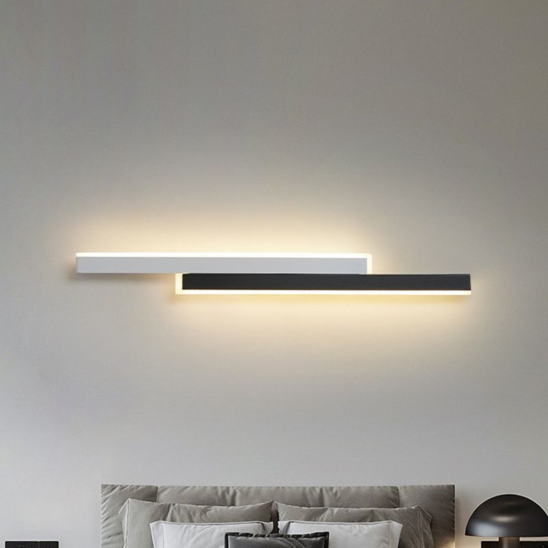 Modern White/Black Wall Mounted Sconce Linear Wall Light for Dining Room