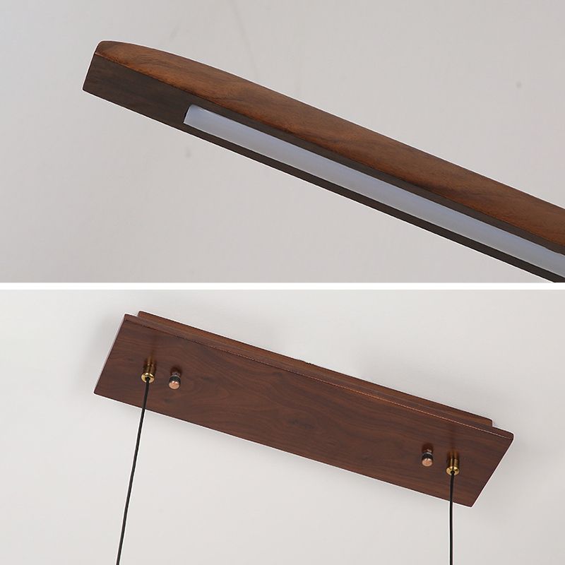 Linear Large Kitchen Pendant Lights Wood Modern Chandelier Lighting Fixtures for Restaurant