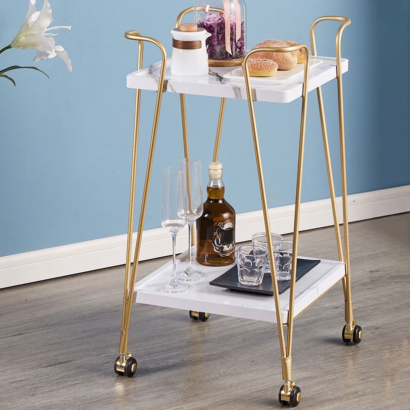 30.71"H Modern Prep Table Rolling Metal Rectangular Prep Table for Dining Room