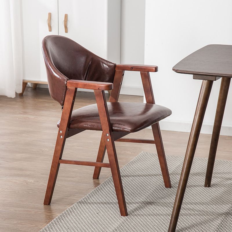Chaise d'intérieur en bois de style moderne, chaises latérales de salle à manger à dossier ouvert de 20 pouces de large