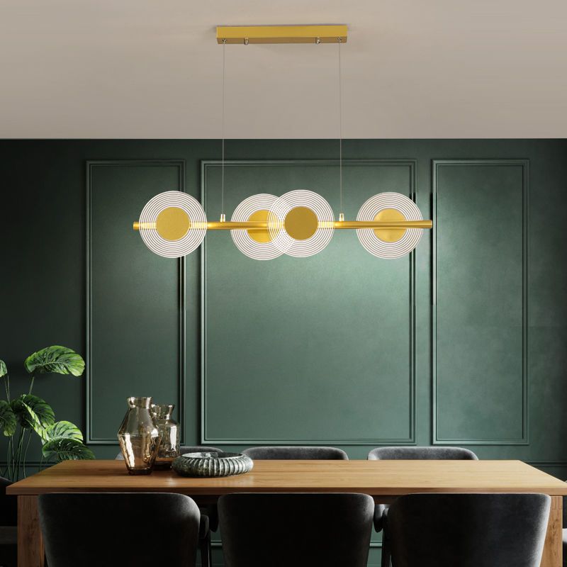 Postmodern Circles LED Island Light Acrylic Dining Room Pendant Light Fixture