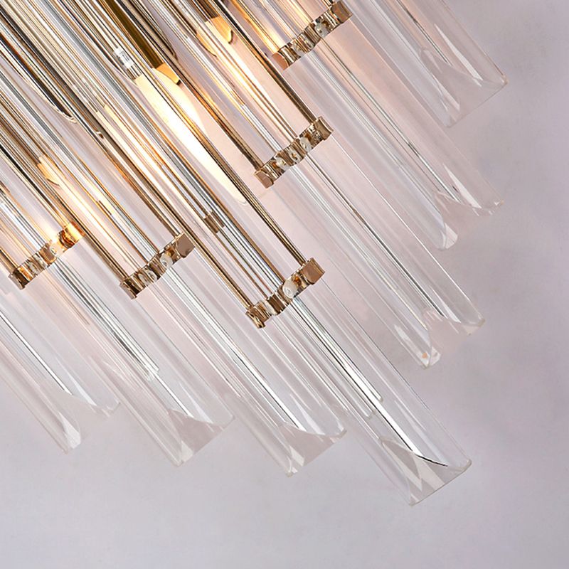Unique Shade Crystal Wall Sconce Modern Style 2 Lights Wall Mount Lighting in Gold