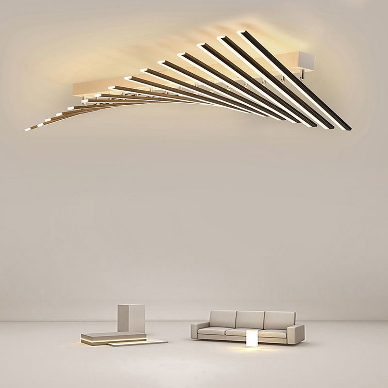 Barra delgada LED ACRYLIC FLUSH LEUCHAS DE CADO MODERNO Lámpara de montaje de 15 luces de 15 luces