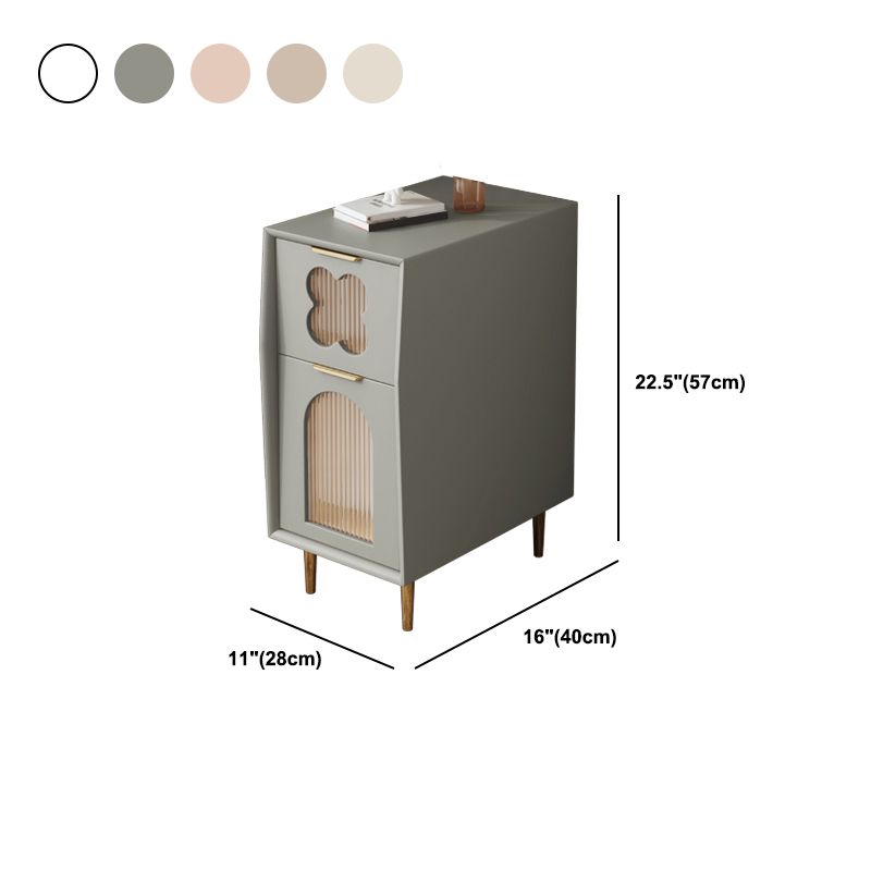 Solid Wood Drawer Storage Night Table Modernism Bed Nightstand
