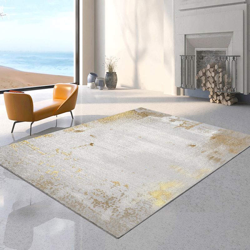 Gorgeous Gray Rug Polyester Graphic Rug Washable Rug for Living Room