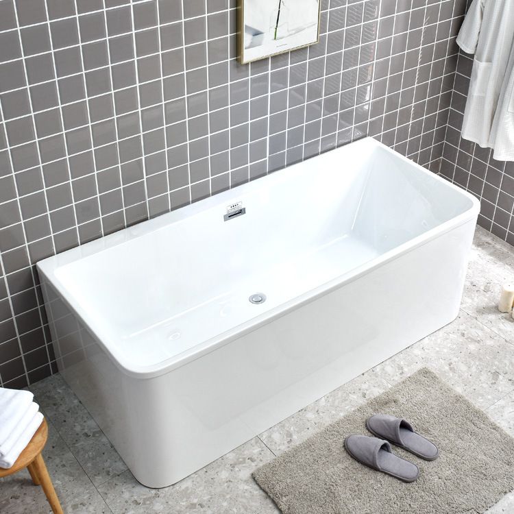 Acrylic Rectangular Bathtub Soaking White Bathtub , 22.83-inch Tall