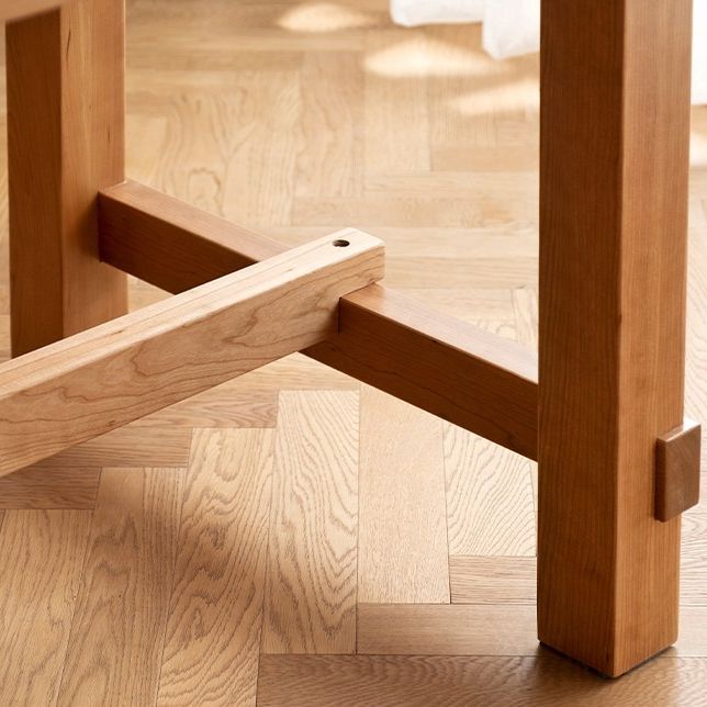 Rectangle Trestle Furniture Pine Solid Wood Dining Room Collection for Home
