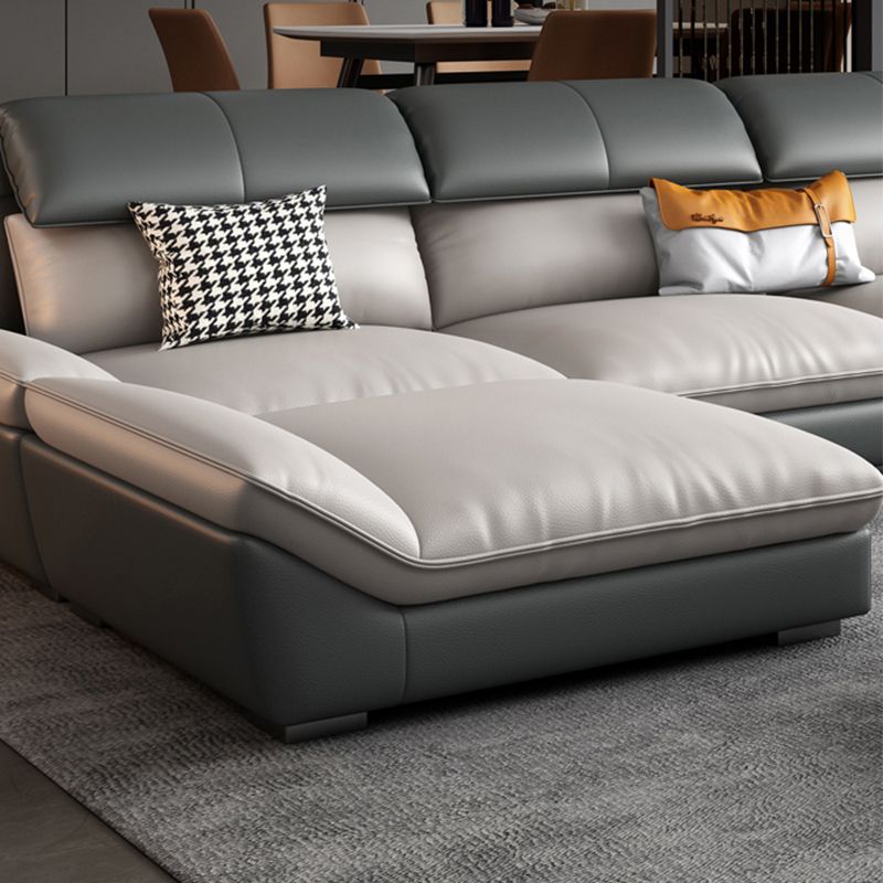 Divano e chaise di grigio grigio grigio contemporaneo divano e chaise resistenti alle macchie