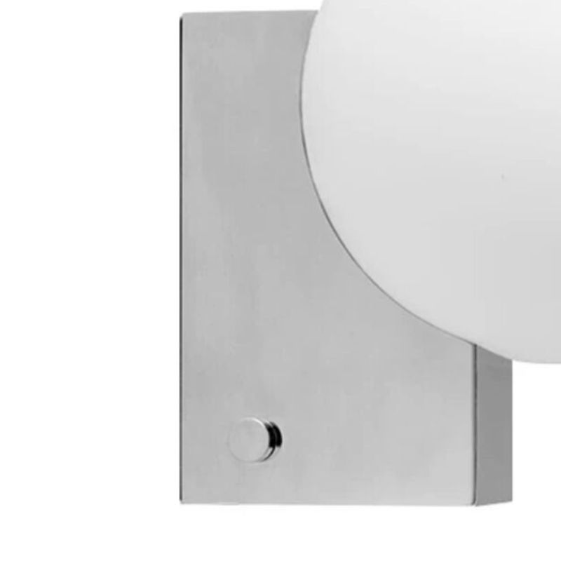 Glass Ball Shade 1 - Light Bath Sconce Iron Bathroom Vanity Lighting in Black / Chrome