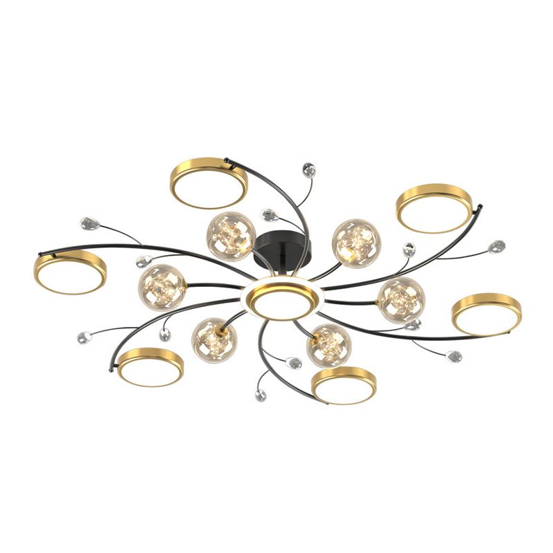 Nordic Modern Style Semi Flush Mount Ceiling Fixture Globe Glass Ceiling Light Fixtures