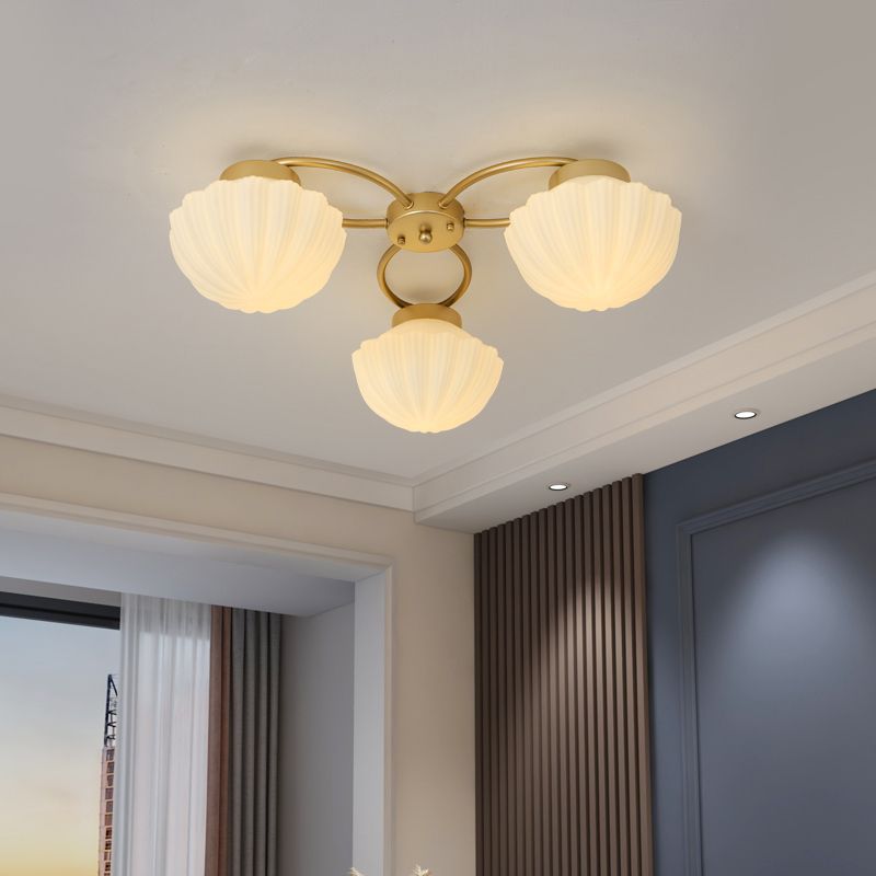 Modern Simple Iron Ceiling Light Hemisphere Shape Ceiling Lamp for Bedroom