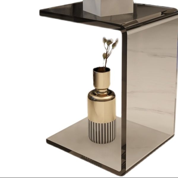 Modernistic Plastic Side Table Abstract with Storage Rectangular Living Room