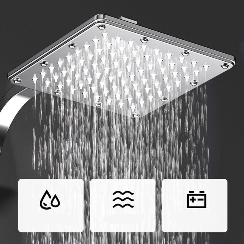 Wall Mounted Rectangle Shower System Spot Resist Copper Modern Style Shower System