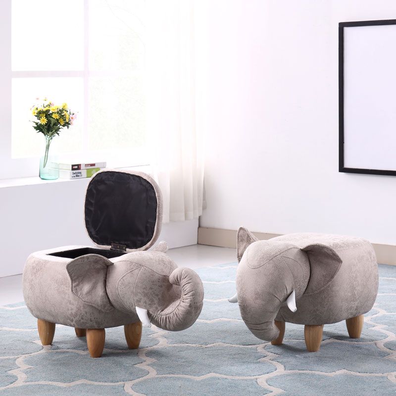 Contemporary Faux Leather Upholstered Ottoman Specialty Shape Pouf