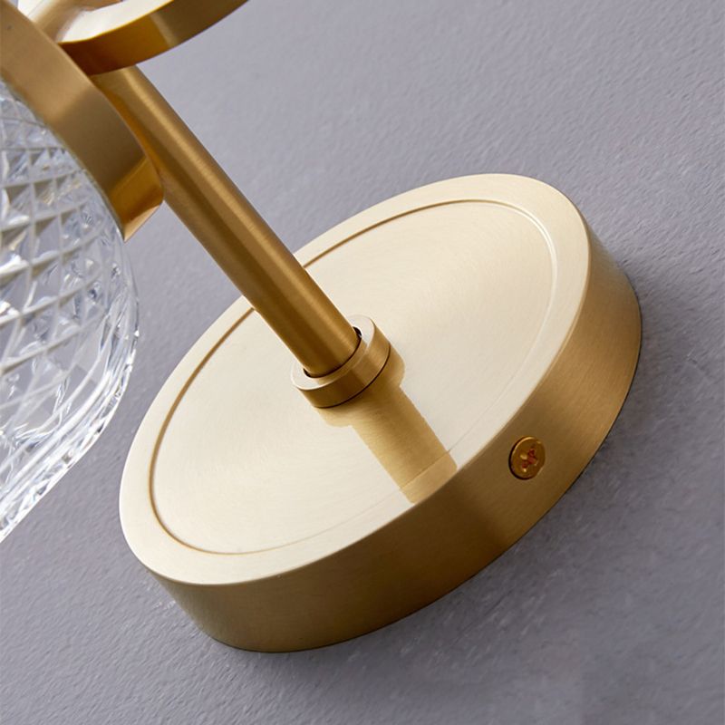 Modern Style Geometric Wall Mounted Lamps Glass 1 Light Wall Sconces in Gold