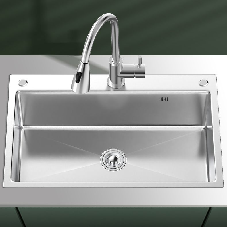 Modern Style Kitchen Sink Overflow Hole Design Drop-In Kitchen Sink with Soundproofing
