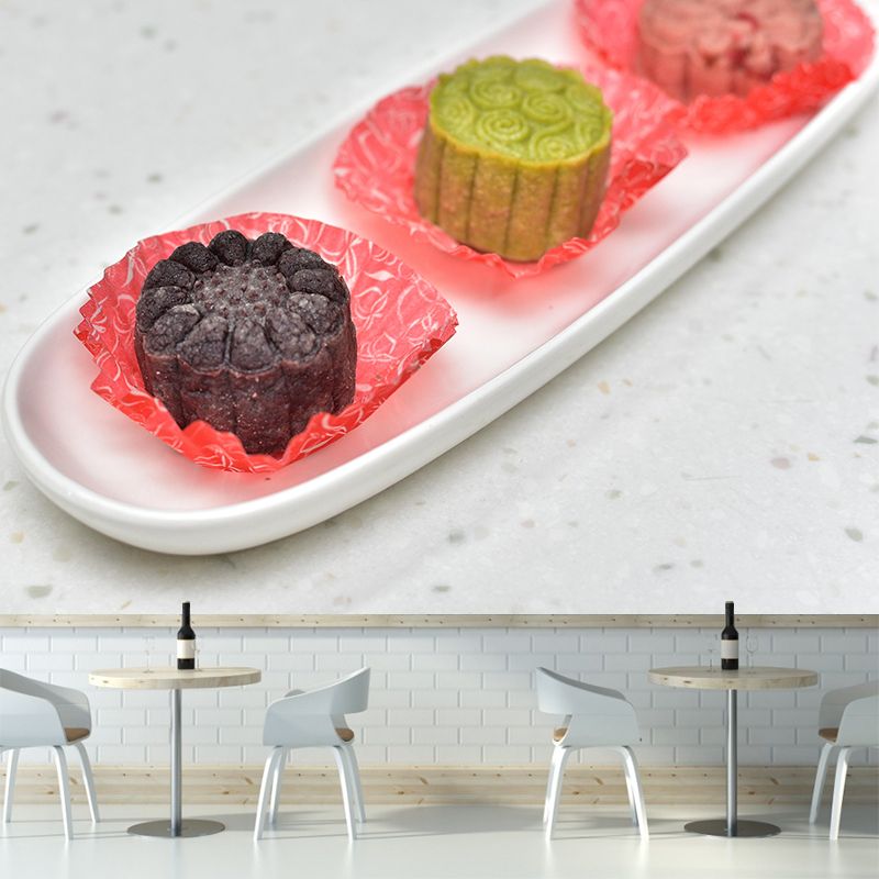 Mooncake Mural Wallpaper Contemporary Mildew Resistant Commerce Shop Decoration