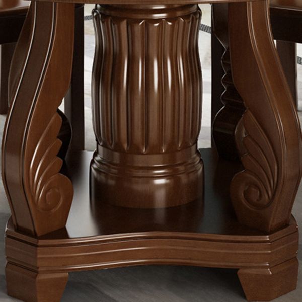 Contemporary Turntable Pedestal Dining Table Wood Dinner Table for Home